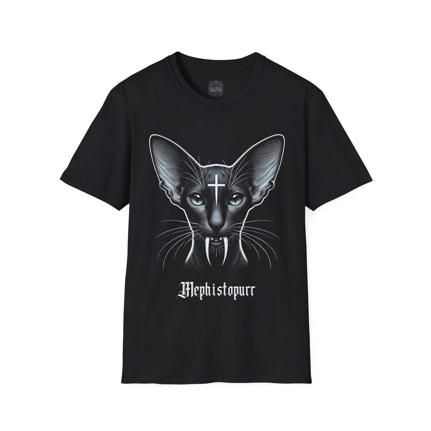 Mephistopurr Black Gothic Cat Unisex T-Shirt