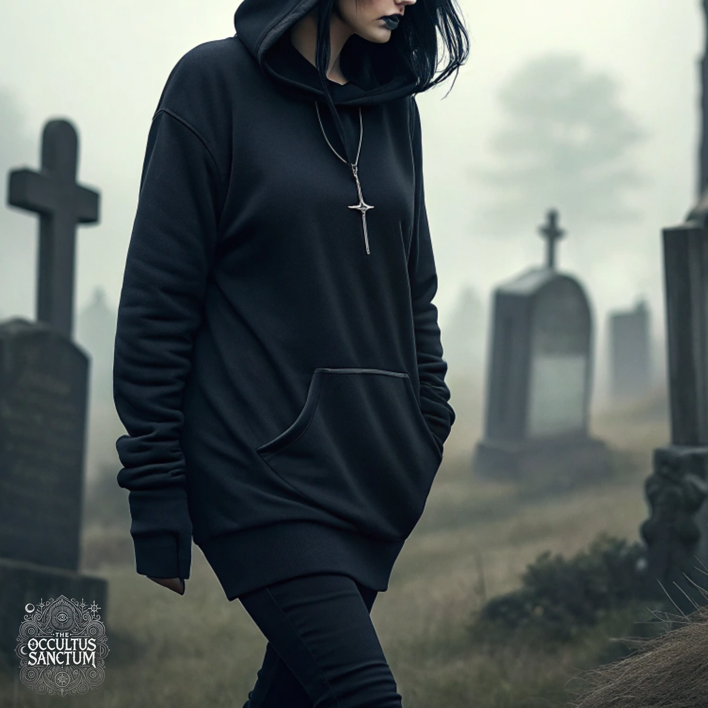 Baphomet, Unisex Black Pullover Hoodie