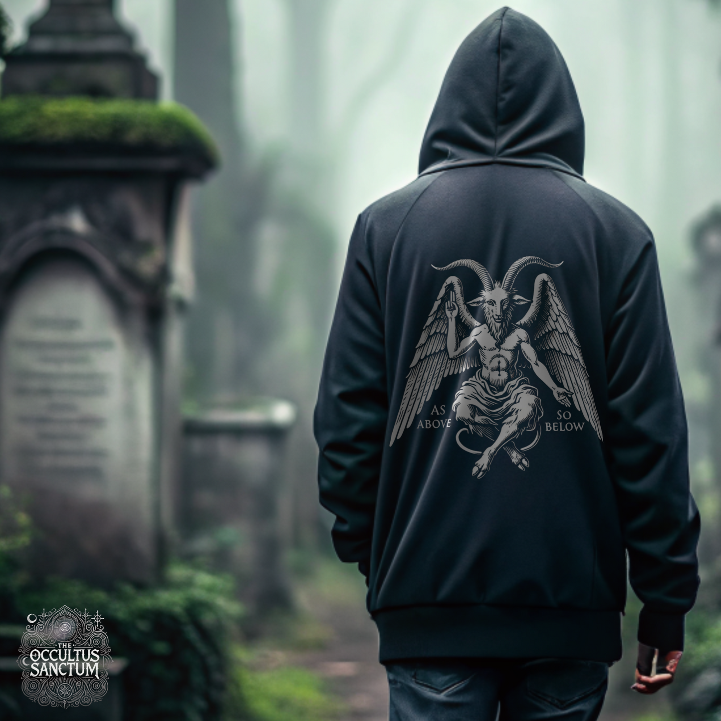 Baphomet, Unisex Black Pullover Hoodie