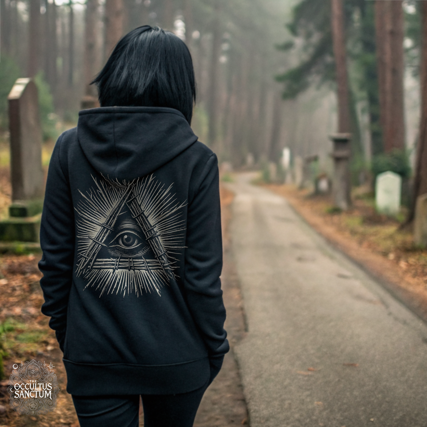 The Watcher Within, Unisex Black Pullover Hoodie