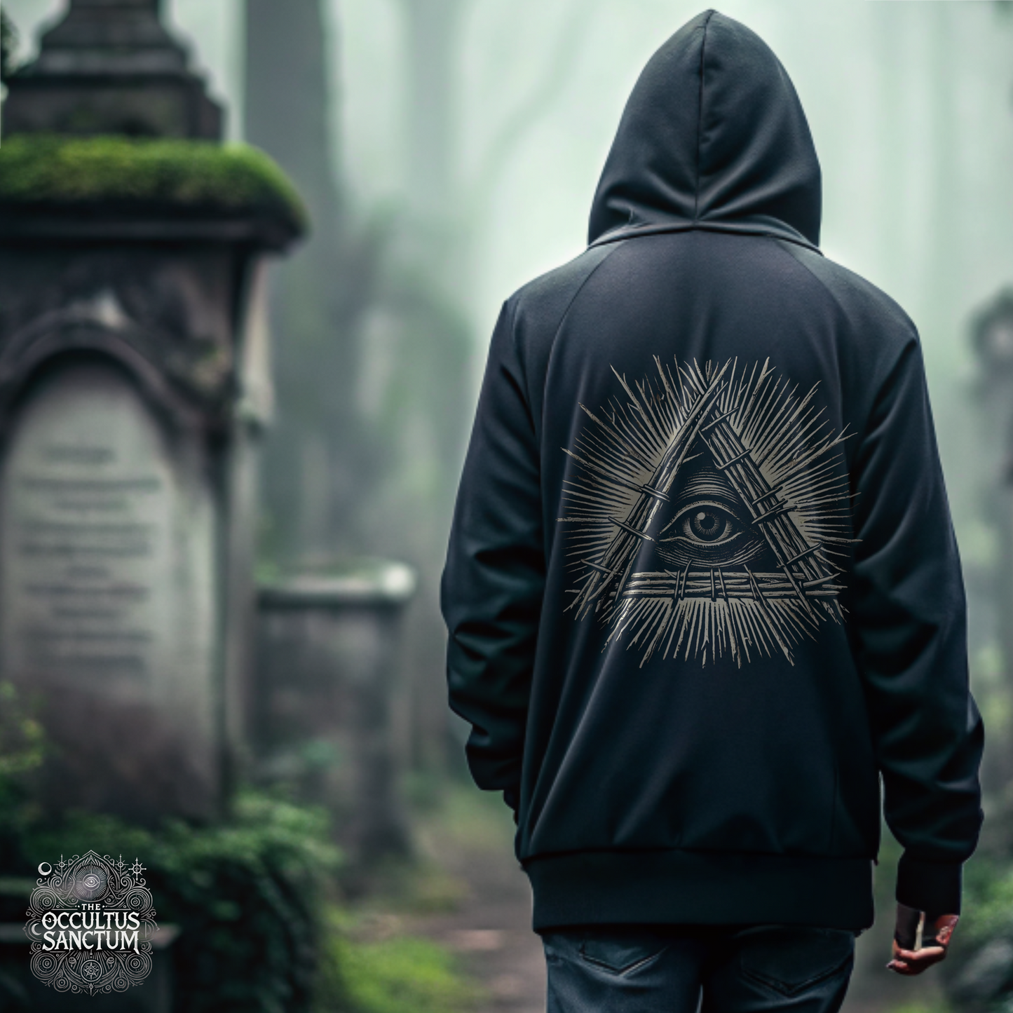 The Watcher Within, Unisex Black Pullover Hoodie