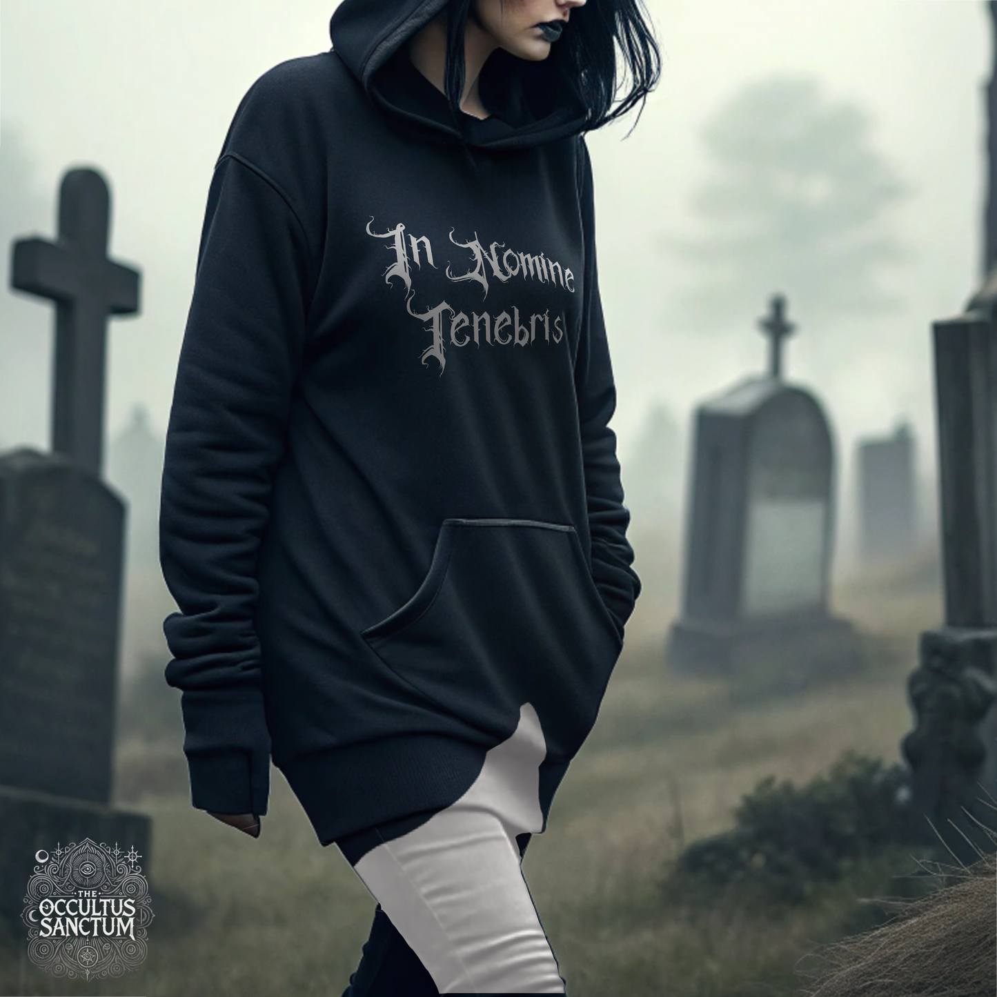 In the Name of Darkness (In Nomine Tenebris), Unisex Black Pullover Hoodie