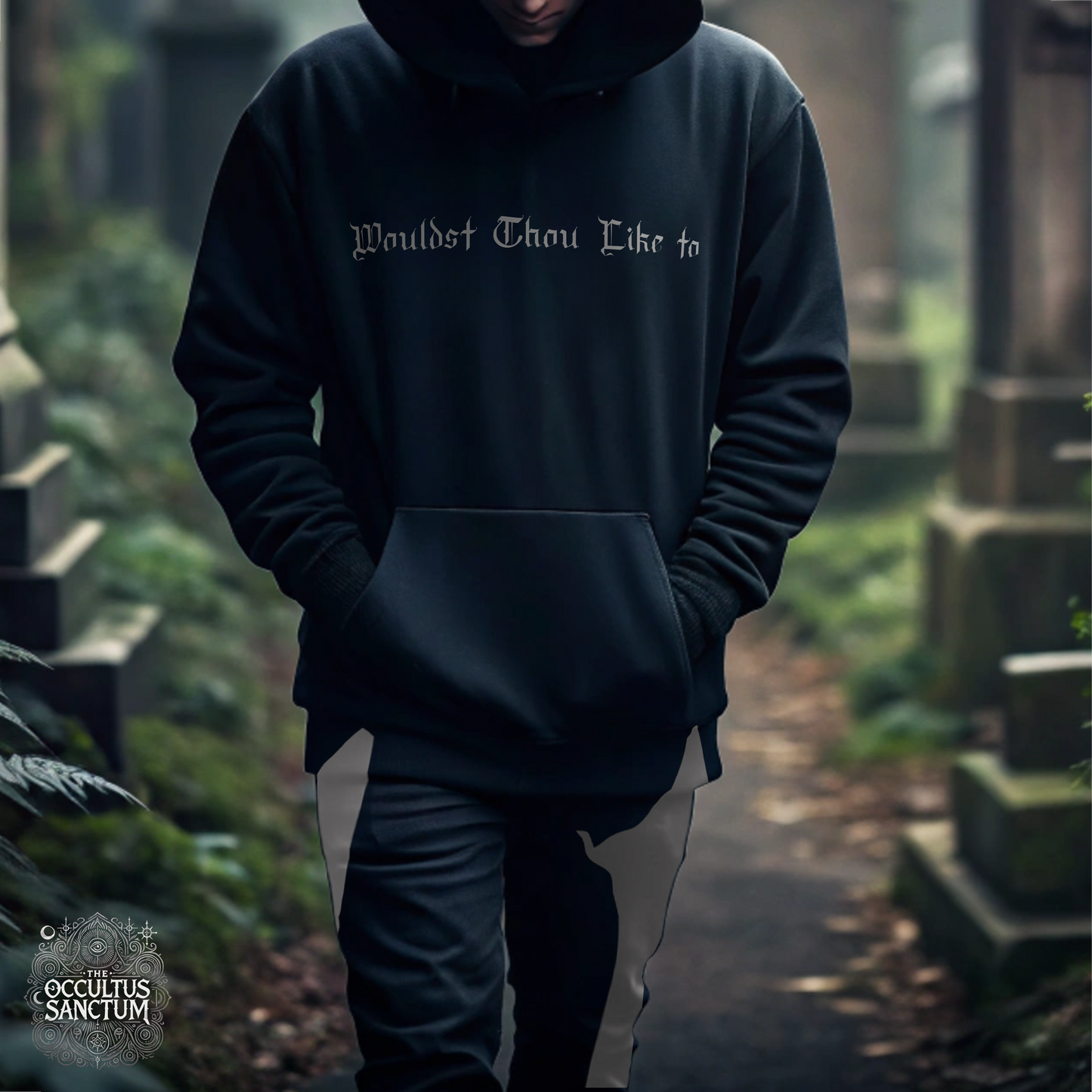 Black Phillip, Live Deliciously, Unisex Black Pullover Hoodie