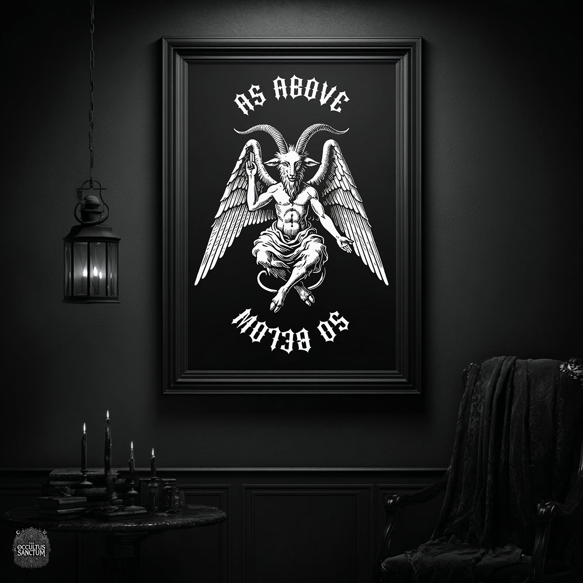 Baphomet, As Above/So Below, Textured Watercolor Matte Poster
