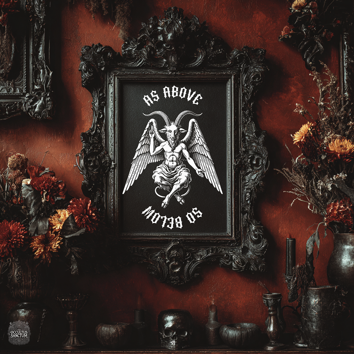 Baphomet, As Above/So Below, Textured Watercolor Matte Poster