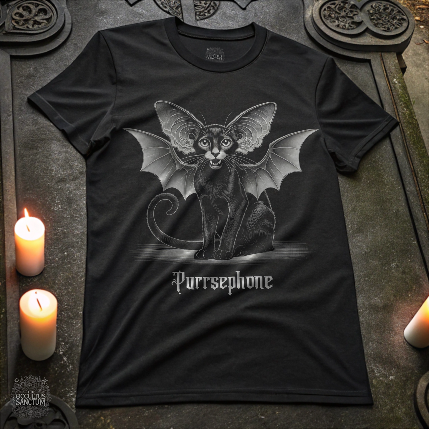 Purrsephone Cat Black Unisex T-Shirt