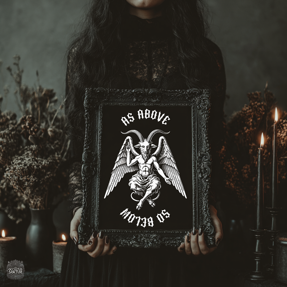 Baphomet, As Above/So Below, Textured Watercolor Matte Poster