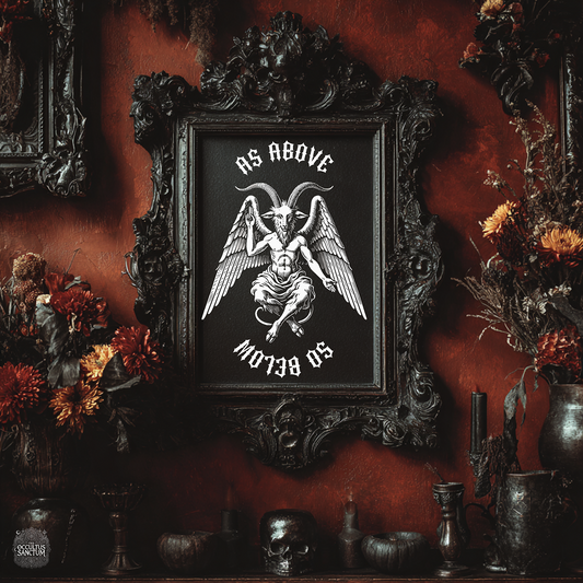 Baphomet, As Above/So Below, Textured Watercolor Matte Poster