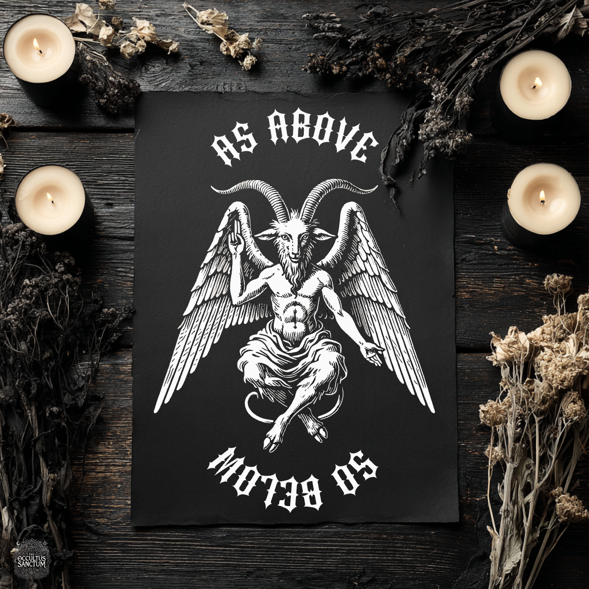 Baphomet, As Above/So Below, Textured Watercolor Matte Poster