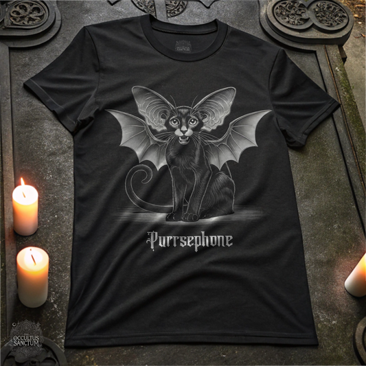 Purrsephone Cat Black Unisex T-Shirt