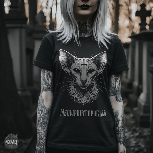 Meowphistopheles Black Gothic Cat Unisex T-Shirt