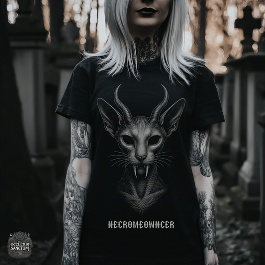 Necromeowncer Black Gothic Cat Unisex T-Shirt