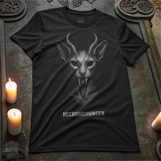 Necromeowncer Black Gothic Cat Unisex T-Shirt